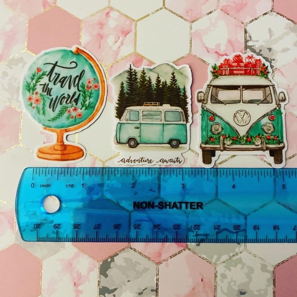 Explore The World, 24 Adventurous Stickers, VW Bugs, Road Trip - Picture 9 of 10